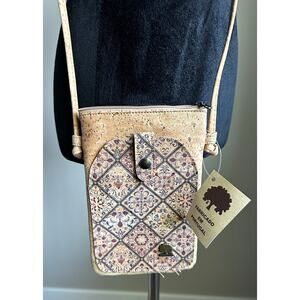 NWT CORKEDIA Printed Bohemian Cork Small Crossbody Bag